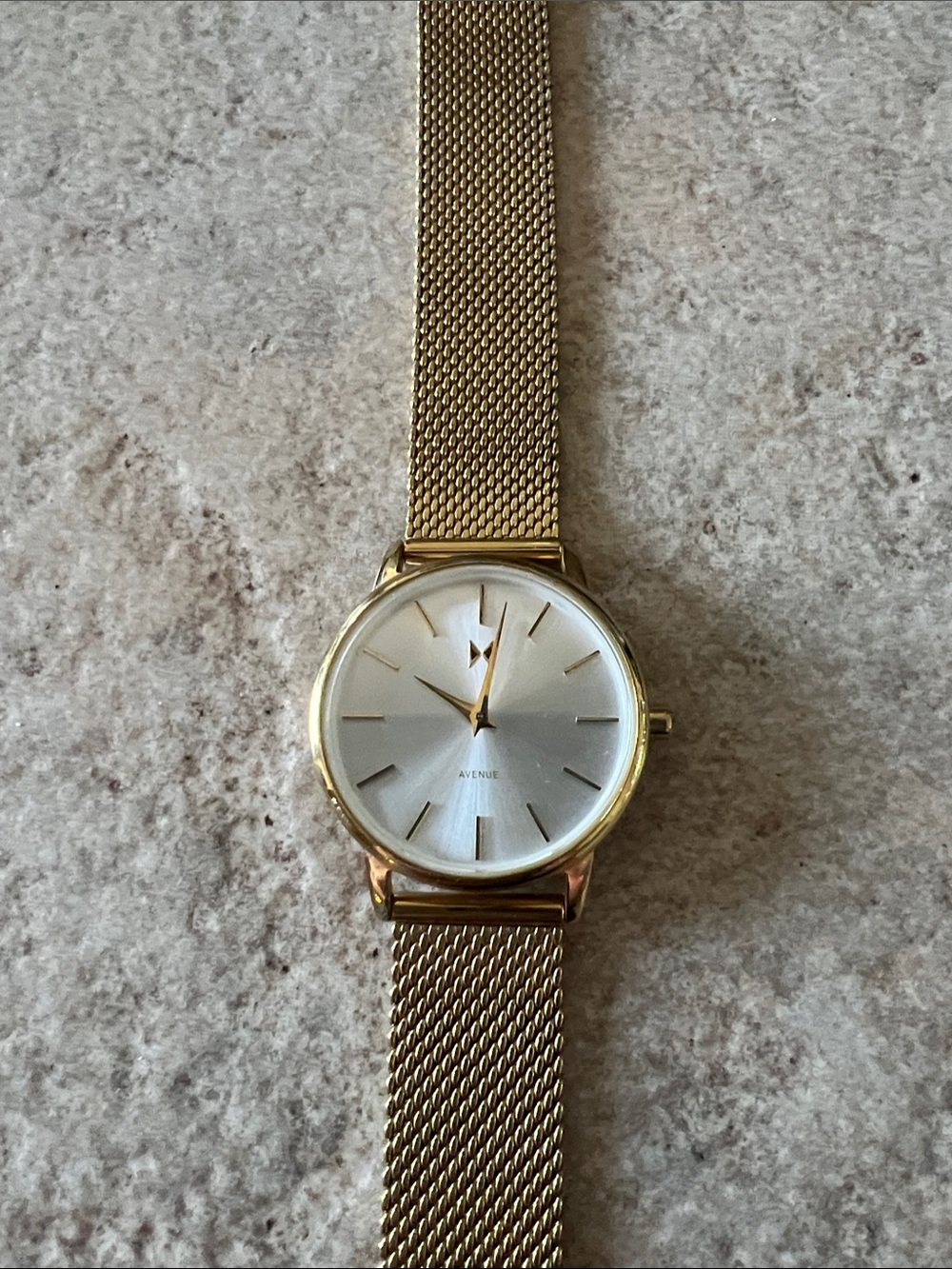MVMT Gold Mesh Band Watch with White Dial